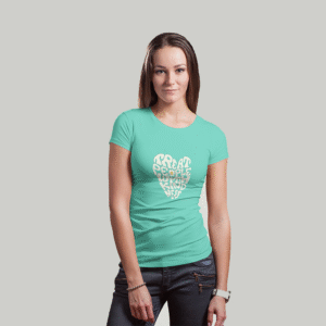 Women's "Treat People With Kindness" T-Shirt | Aqua Regular Fit Slogan Tee | Positive Vibes Top