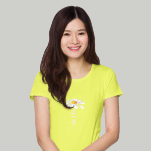 Women's Neon Yellow "Let It Bee" T-Shirt | Daisy Flower Graphic Regular Fit Tee