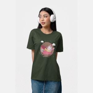 Santa Sleigh Christmas Graphic T-Shirt for Women